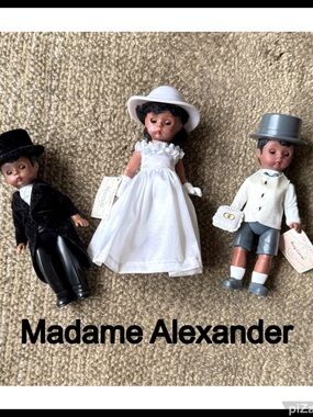 ❣️Madame Alexander “Wedding Party”Miniature Dolls- Groom, Bride, Ring Carrier